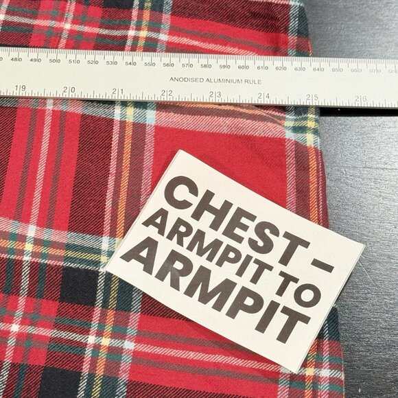 Lands End Size XL Red Plaid Flannel Button Front Long Sleeve Womens Sleep Shirt - Picture 6 of 7